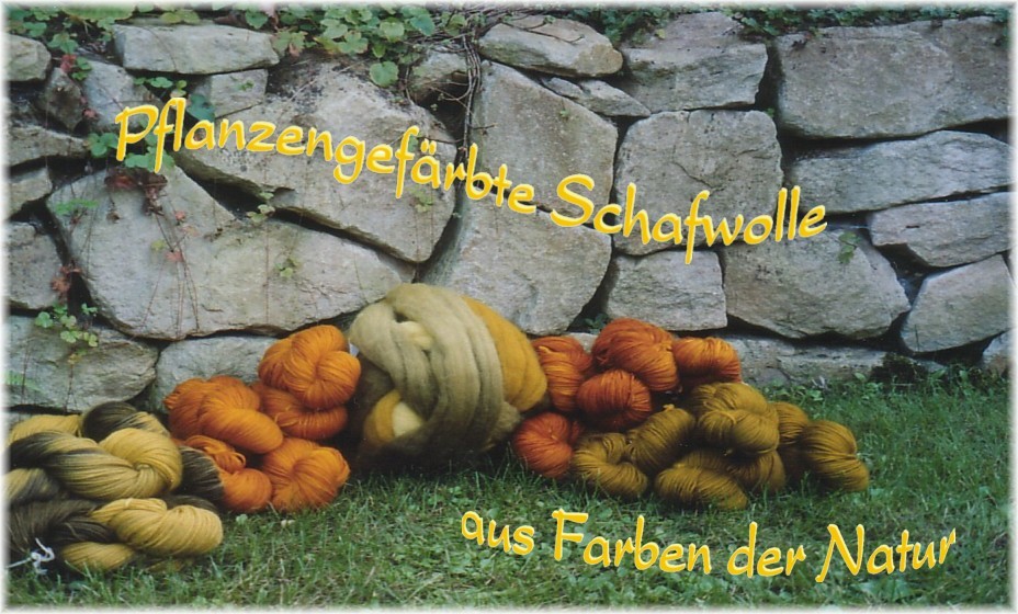 Pflanzengefaerbte Schafwolle aus Farben der Natur
